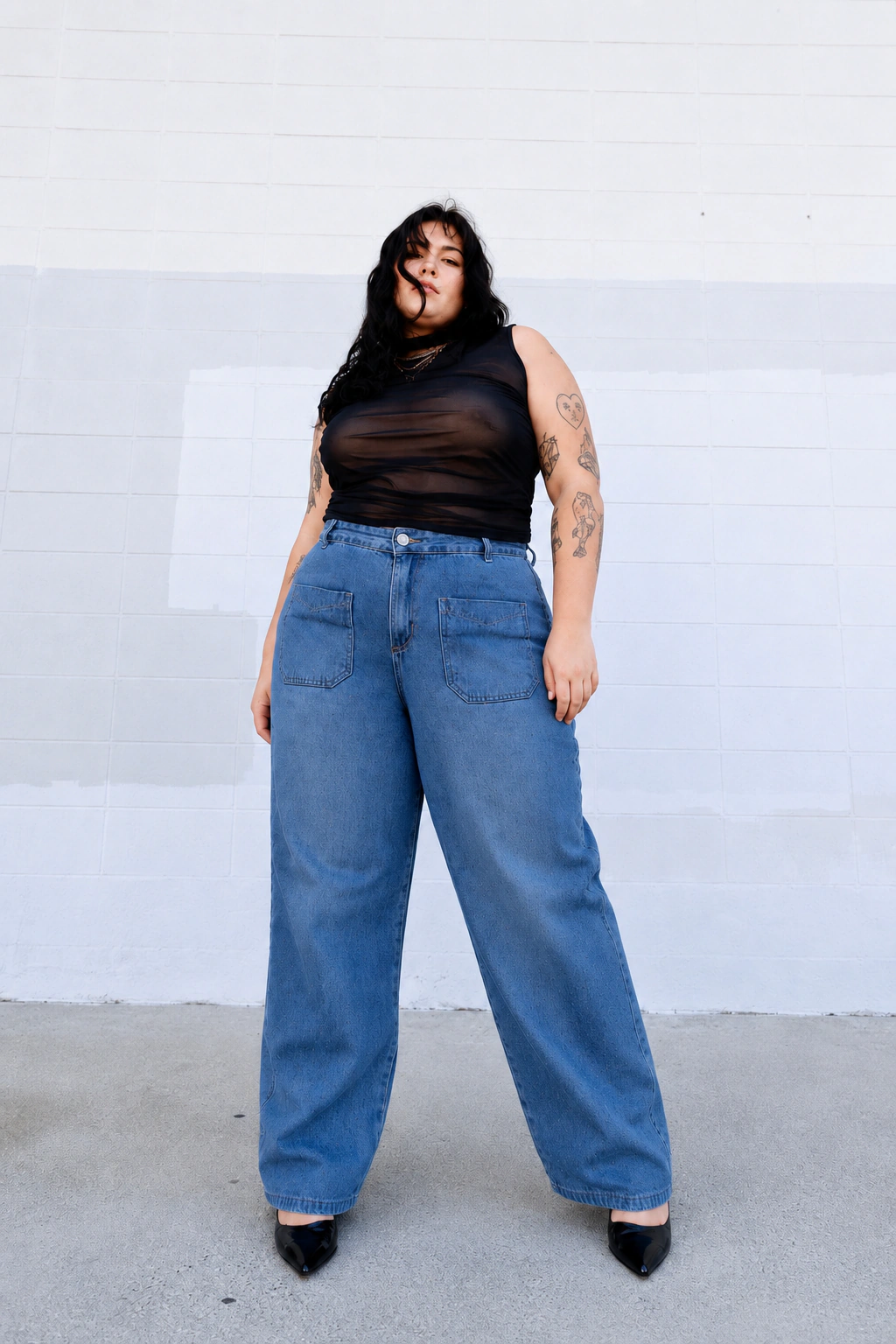 Baggy azul con bolsillo