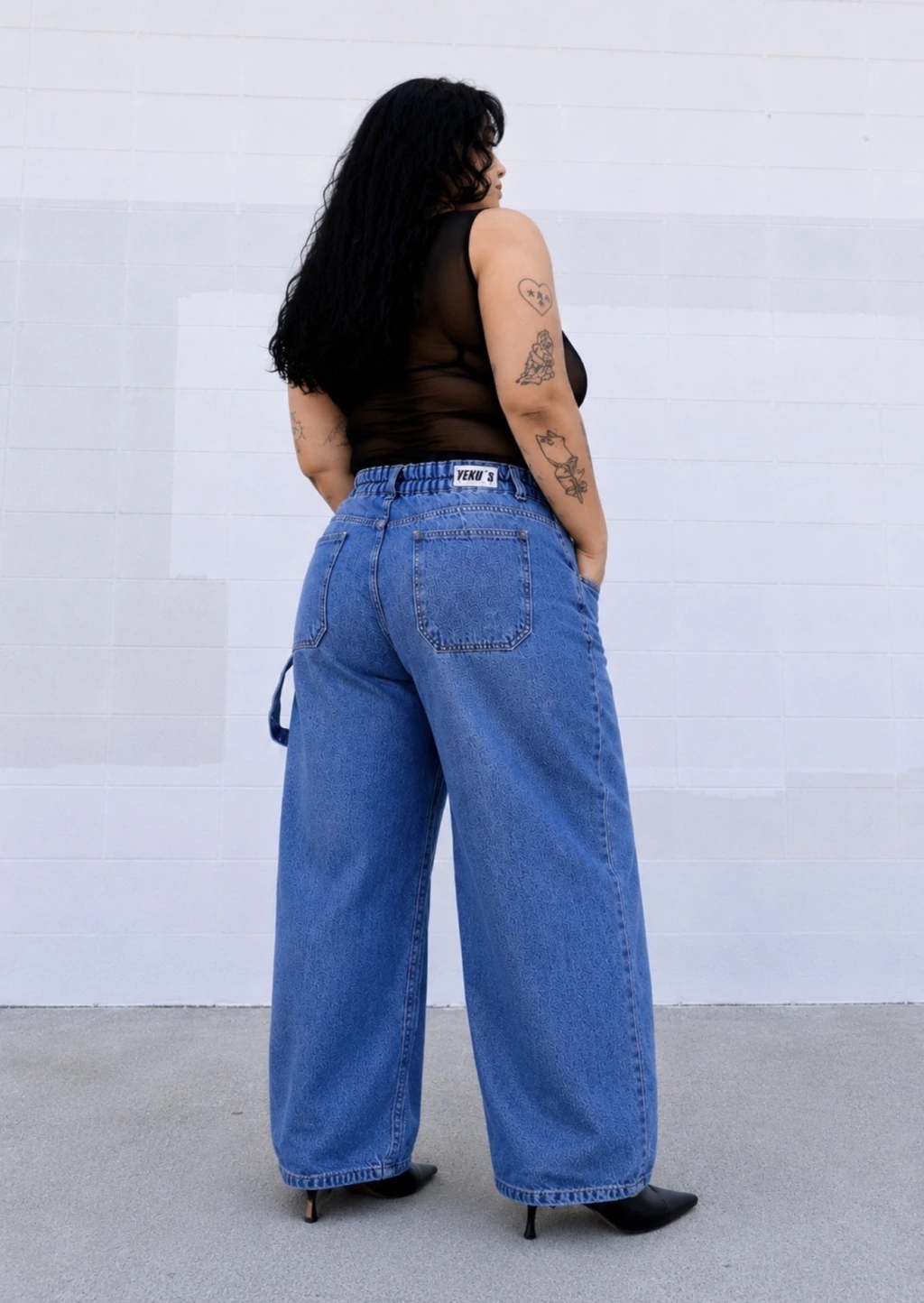 Baggy azul con bolsillo