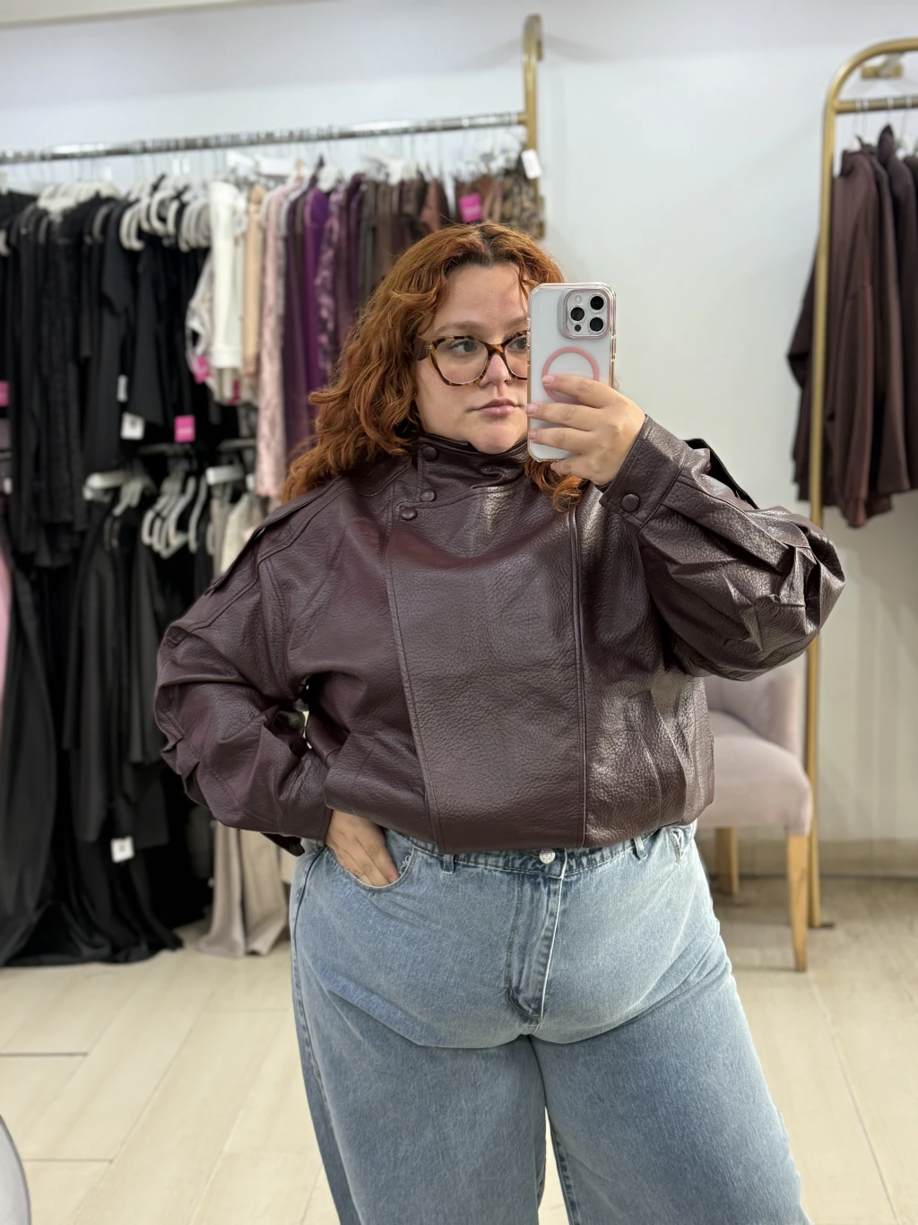 Bomber engomada cuello alto
