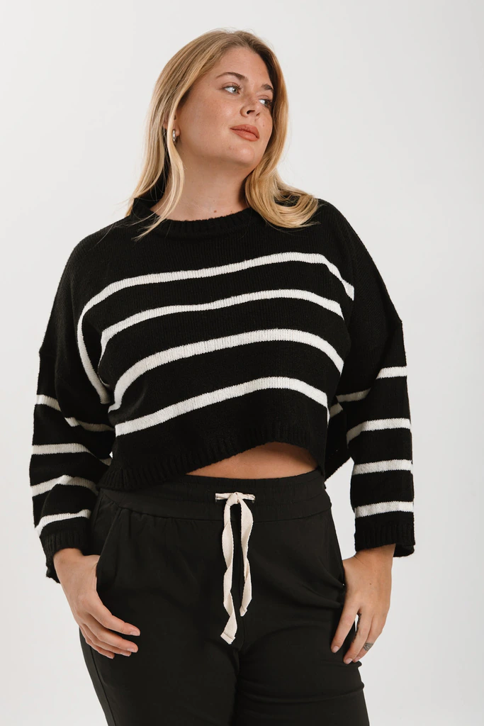 Sueter crop rayado