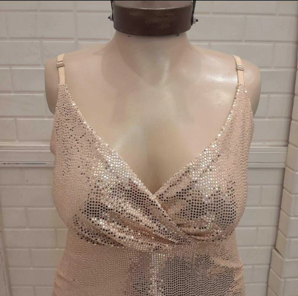 VESTIDO MICROFIBRA C/ LENTEJUELAS