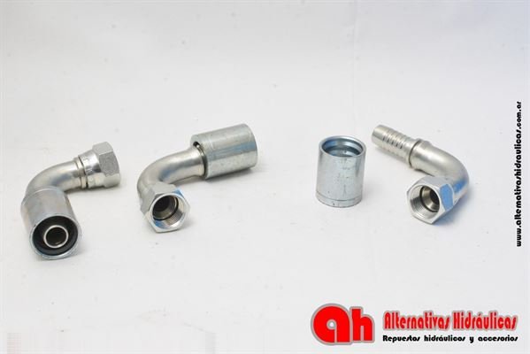 HG. Codo 90 ° 9/16" UNF Jic° P/mang. 3/8"