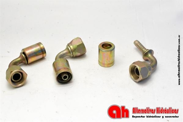 HG. Codo 90 ° 3/4" UNF AS. VIR. P/mang. 3/8"