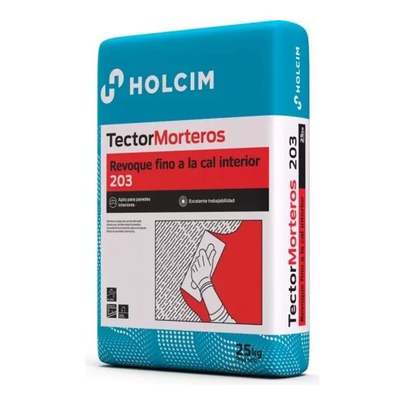 Revoque Tector Fino a la Cal Interior Holcim x 25 Kg