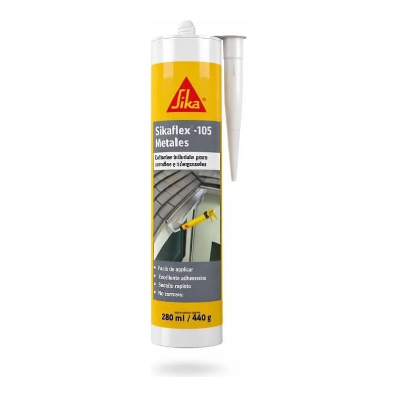 Sellador Hibridos de Poliuretano STP Sikaflex 105 Metales Cartucho 300 Ml