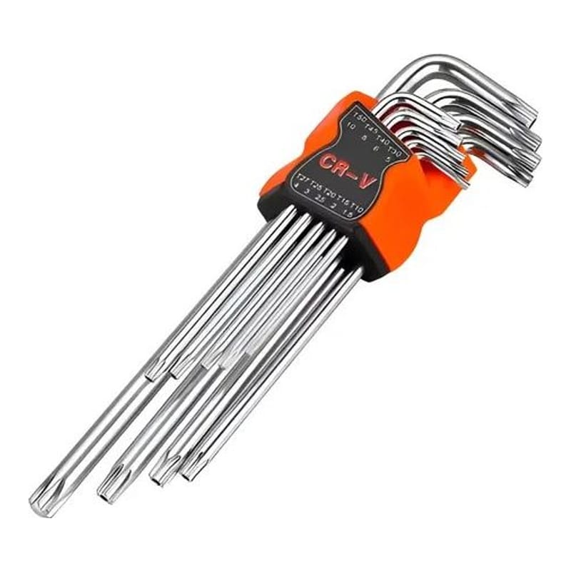 Cross Juego de 9 Llaves Torx Largas T-10 a T-50