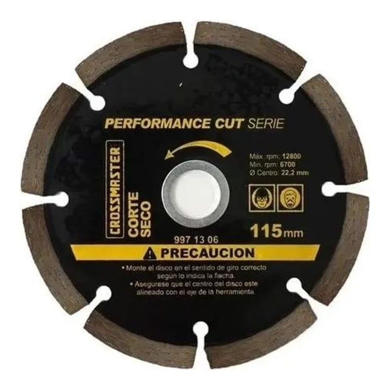 Cross Disco Diamantado Segmentado Corte Seco 115MM.