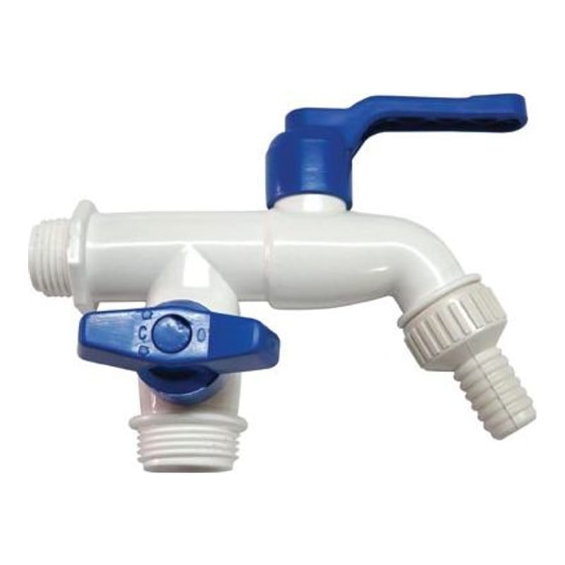 Canilla Doble p/Lavarr. PVC Esf. p/Manga Duke